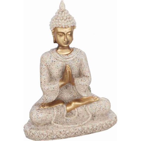 Statuette de Bouddha assis en méditation, sculpture, objet de décoration pour la maison (A Or) (1/5)
