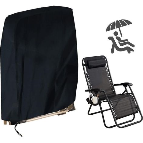 Housse de Protection pour Chaise Longue Pliante, Housse Transat Jardin Anti-UV, Imperméable, Anti-poussière, 210D Oxford Housse Relax Jardin pour Chaises Longues, Fauteuil Relax (96x85cm) (1/5)
