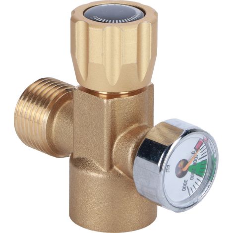 Adaptateur de recharge CO2, connecteur en laiton ASA avec joint W21.8-14, manomètre 3000 PSI (1/5)