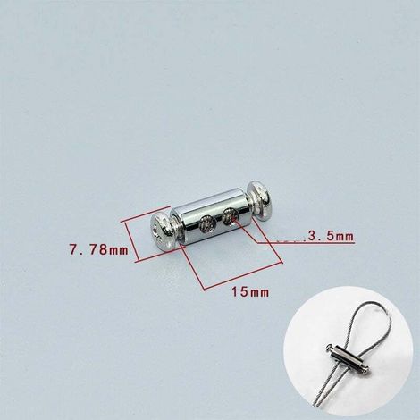 10pcs serre-câbles avec capuchon de borne à vis, serre-câbles pour câble et câble de 1 à 3 mm de diamètre, pinces à double extrémité pour câble et fil en acier (1/2)