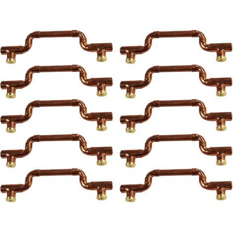 Lot de 10 Poignées Mobiles et élégantes en Cuivre - Entraxe 160 mm - Ø12 - Arcanaute (1/3)