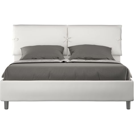 Letto Matrimoniale 160x190 cm con Rete e Contenitore Sleeper Bianco (1/5)