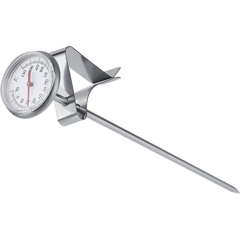 Termometro per latte in acciaio inox -10110°C – accessorio per preparare caffè liscio – con kit di pulizia