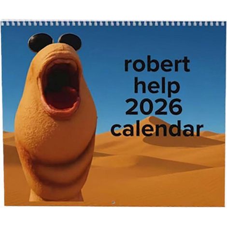 Calendrier mural Marcus le Ver 2026 - Calendrier animalier amusant Robert le Ver, mème VR Chat drôle, cadeau pour les amis et la famille
