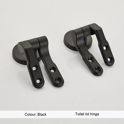 Charnières de rechange universelles noires et dorées pour abattant de toilettes. Kit de réparation et accessoires pour couvercle de toilettes. Convient à la plupart des abattants et couvercles de toil (1/5)