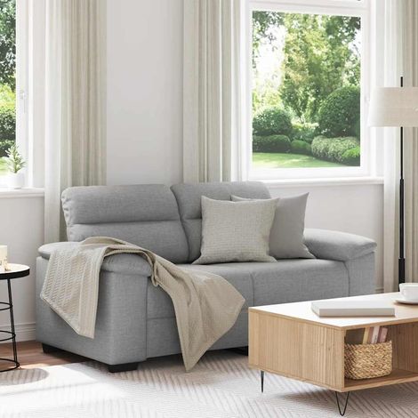Canapé 2 places en tissu gris nuage avec accoudoirs larges 160 x 81 x 84 cm - PANGIVO (1/5)