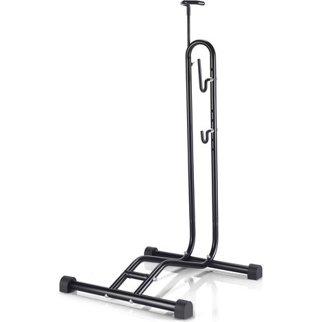 Support de stationnement vélo intérieur garage solide en acier carbone noir réparable lavable rangement 3-en-1 (1/5)