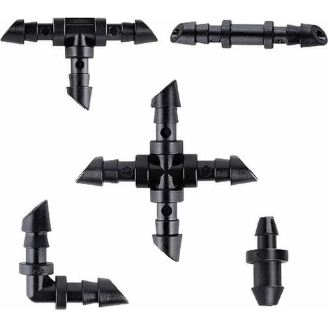 Système d'irrigation Jardin, Kit d'irrigation Irrigation Automatique Kit, Kit d'arrosage de Tuyauterie Connectors for 1/4-Inch Tubing pour Plante de Serre pour Jardin,Serre,Potager et Pelouse (1/5)