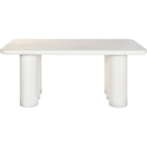 Mesa Comedor Resina Mdf 180X90X79 Rugoso Blanco (1/5)