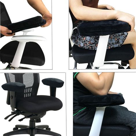 Armlehnenkissen aus Memory-Schaum für Bürostühle mit abnehmbarem Bezug – elastisch, Maße 254 x 130 x 30 mm, 75 g, erhältlich in Schwarz/Grau/Marineblau/Weinrot (1/4)