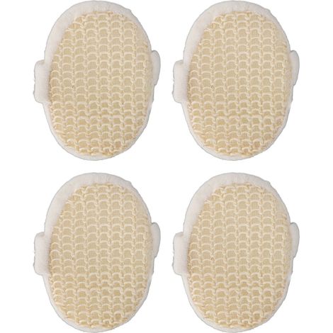 4 éponges sisal exfoliantes pour douche, nettoyage facile, séchage rapide, gants de bain naturels, lot de 4, hygiène corporelle, accessoires de salle de bain (1/5)