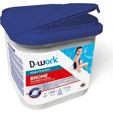 Brome pour Piscine et Spa - Sceau 5 kg - Désinfection Efficace et Durable - D-Work