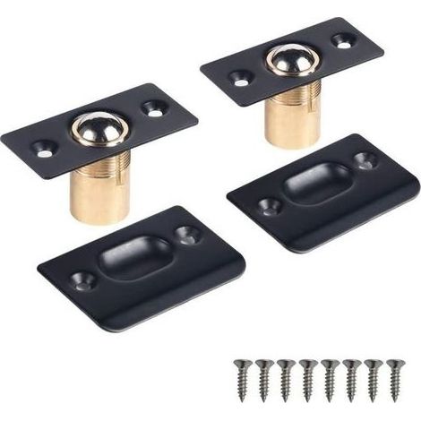 Loquet à Bille de Porte, Réglable Fermeture à Bille Verrou de Boule de Porte en Acier Inoxydable Cuisine Domicile Placard Penderie Porte Armoire Placard (2 PCS en noir) (1/4)