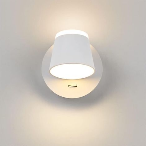 Pair LED-Wandleuchte Schlafzimmer-Wandleuchten LED-Wandlampe Innentreppen-Wandleuchte Kopfteilschalter/LED 8W/Garagen Korridor Hotels 360-Grad-Drehung Weiß 3000K D (1/5)
