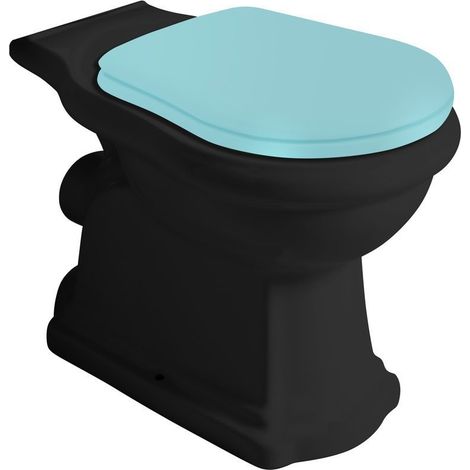 WC RETRO 38,5x72cm, siphon en P, noir mat (1/4)