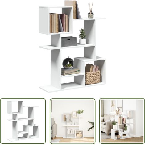 vidaXL Raumteiler-Bücherregal Weiß 92x29x112 cm Holzwerkstoff (1/5)