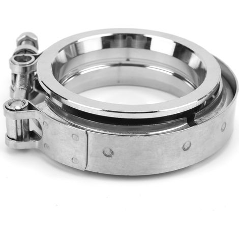 Bride de serrage V-Band en acier inoxydable 3 pouces avec bride plate en acier doux, kit d'assemblage pour pot d'échappement auto, tuning voiture (1/5)