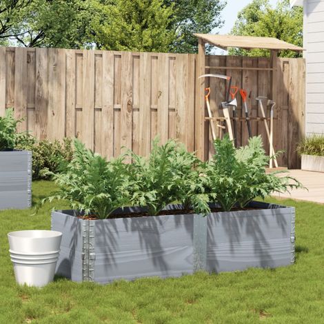 vidaXL Garden Planter Grey 150x50 cm Solid Wood Pine (1/5)