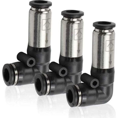Clapet anti-retour pneumatique 3 pièces Coude de 6 mm Débit à sens unique pour raccorder les raccords de tuyau d'air du compresseur d'air (1/4)