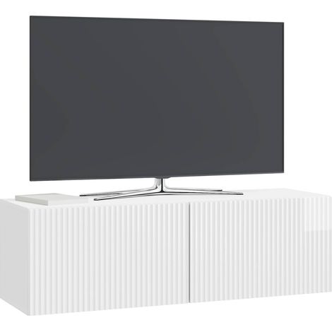 Maison Exclusive - Wandmontierter TV-Schrank Hochglanz Weiß 98 x