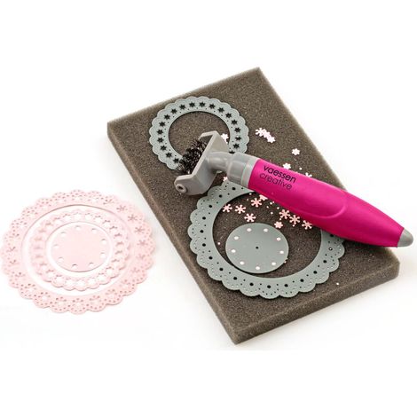 Brosse et tampon en mousse, noir, taille unique