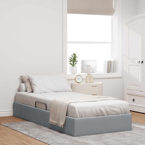 Estructura de Cama Ottoman Gris Claro 100 x 200 cm tela (1/5)
