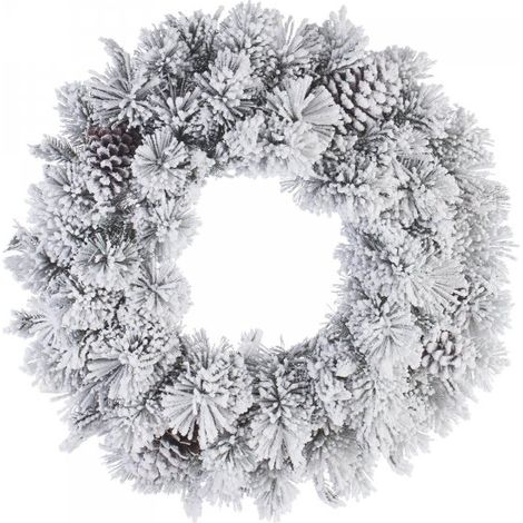 Ghirlanda Natalizia Arves Bizzotto Innevata Con Pigne d.60cm