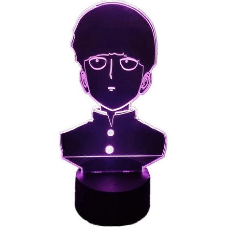 Veilleuse 3D lumineuse anime Mob Psycho 100 Shigeo, figurine RGB 16 couleurs avec télécommande, décoration chambre enfant, lampe à illusion LED acrylique, cadeau manga