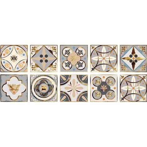 Juego de 10 pegatinas autoadhesivas para azulejos de 10 x 10 cm，pegatinas decorativas para paredes de azulejos para el hogar (1/5)