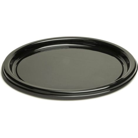 D-Work Plateaux de Présentation Ronds Noirs en PET - Lot de 50 - Diamètre 30 cm - Épaisseur 0.5 cm - Superbes pour Buffets et Réceptions (1/3)