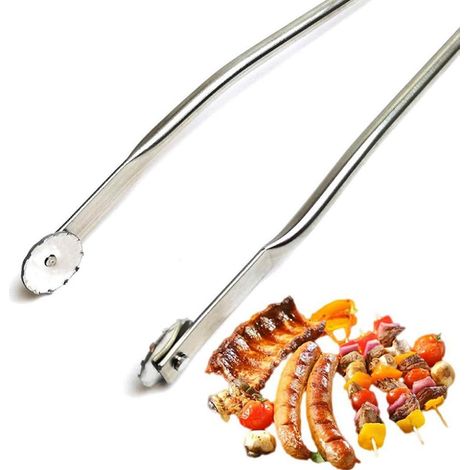 Pinces BBQ Saucisse 40cm Acier Inoxydable pour Grill Cuisine Extérieur Compatible Barbecue Ustensile Long Durable Résistant (1/5)