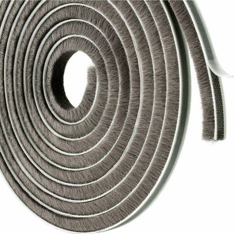 Csparkv – Selbstklebendes Dichtungsband mit schwarzer Gummibürste – Tür- und Fensterdichtung – Breite 9 mm, Höhe 23 mm, Länge 6 m – Staubdichte Isolierung (1/3)