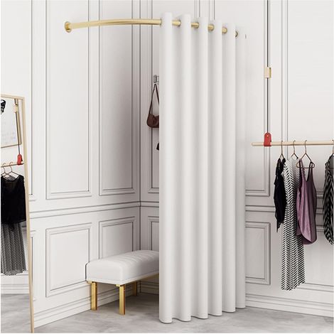 Vestiaire 100 cm dressing intime séparateur pièce ombrage tringle suspension crochets blanc (1/5)