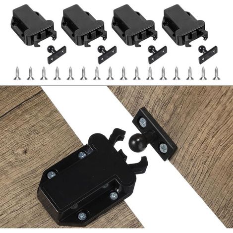 Set mit 4 druckaktivierten Sicherheitsschlössern für Schränke, berührungsloses Schloss, druckaktiviertes Sicherheitsschloss, automatische Rückprallverriegelung, Schubladenöffnungsschloss, Beschläge