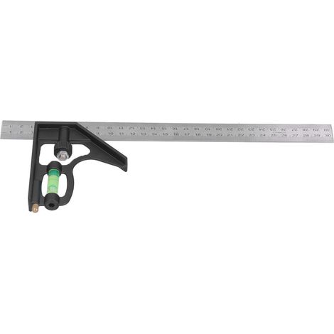 Équerre combinée réglable en alliage d'aluminium à règle coulissante, outil de mesure pour le travail du bois, 300 mm (1/5)
