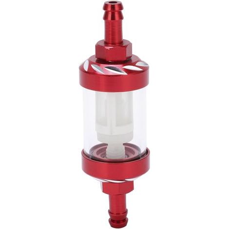 Élément de filtre à carburant en verre, coque en alliage d'aluminium de remplacement pour voitures, ATV, SUV, motos, Pit Bikes, rouge (1/5)