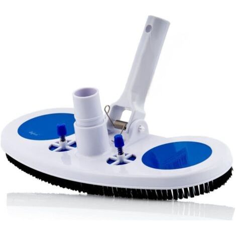 Brosse de piscine avec valve de pression, nettoyeur de fond de piscine, convient pour tuyau Ø28-30 mm, aspirateur de sol, brosse de nettoyage avec manche télescopique