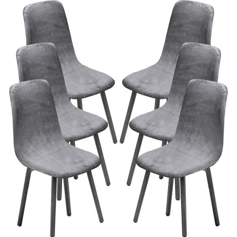 Stuhlbezüge für Esszimmerstühle im Mid-Century-Modern-Stil, 6er-Set, Hellgrau (1/5)