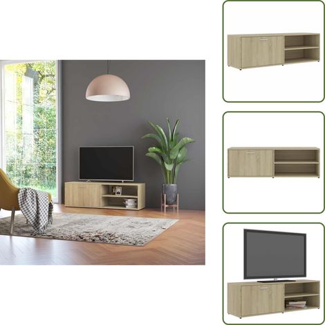 Mobile TV con scomparti - vidaXL Mobile Porta TV Rovere Sonoma 120x34x37 cm in Legno Multistrato - Mobile TV per soggiorno