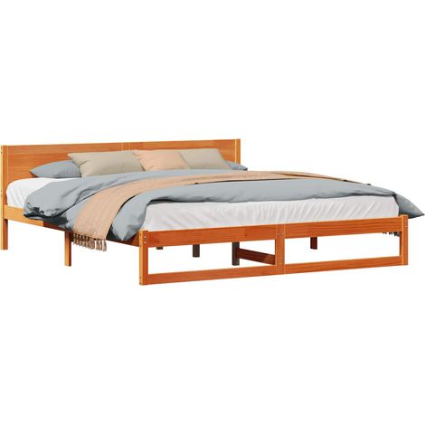 Maison Exclusive - Estructura de cama con cabecera Marrón cera 20