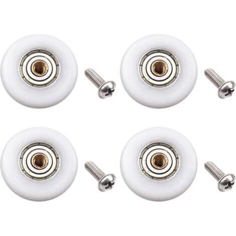 Set mit 4 Duschtürrollen – Ersatzteil für Schiebetüren aus Glas (Rollendurchmesser 23 mm)