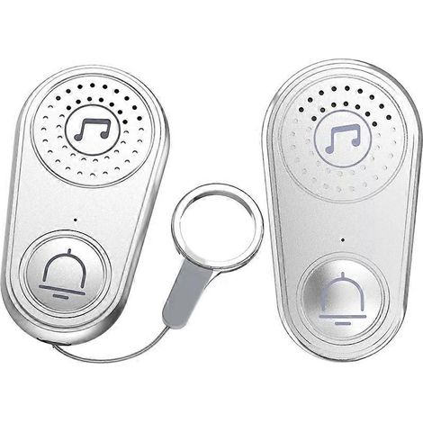 Interphone sans fil avec sonnette pour enfant âgé handicapé, couleur argent. (1/5)