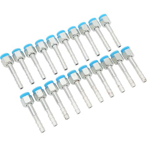 Lot de 20 raccords coudés à barbes à 180° pour tuyaux de climatisation, compatibles avec voitures, camions et engins de chantier (3/8 po). (1/5)