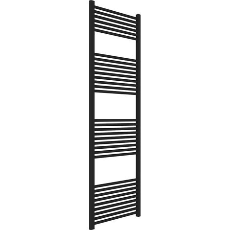 Termoarredo design nero opaco L 60x180 interasse 55 cm con Kit valvole (1/5)
