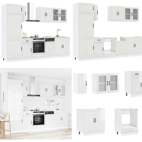 vidaXL 8-tlg. Küchenschrank-Set Kalmar Hochglanz-Weiß Holzwerkstoff (1/5)