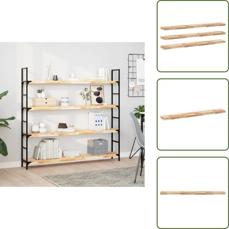 Étagères flottantes 3 pcs 140x20x4 cm acacia massif non traité - Etagere Murale - Étagères Murales - Bibliothèque Murale - Rangement Mural - Decoration Murale (1/5)