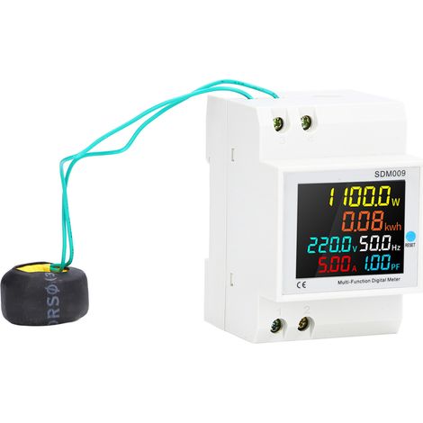 Einphasen-Leistungsfaktormesser mit Digitalanzeige, Voltmeter, Amperemeter, Frequenzmesser, Wechselstrom 40–300 V (1/5)