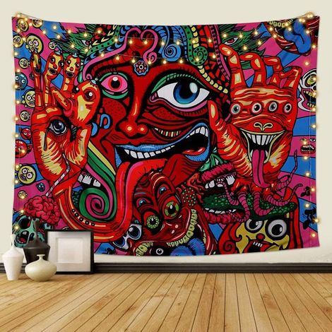 Psychedelischer Arabesken-Wandteppich, Hippie-Teppich (1/5)