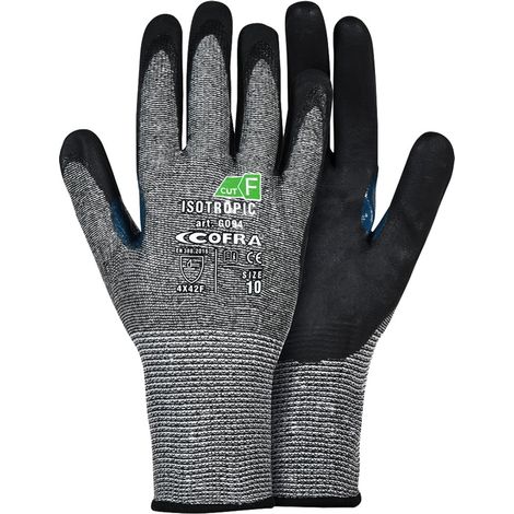 Guanti di protezione Cofra Isotropic antitaglio - 9 (L) - Nero/Grigio