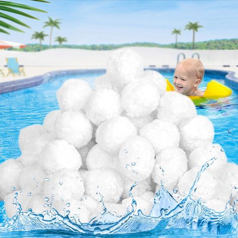 Balle Filtrante Piscine, 700g Boule Filtrante Pompe Piscine Remplace 20kg Sable de Filtration, Réutilisable Pool Filter Ball avec Filet à Linge, Filtration Piscine pour Systèmes de Filtration (1/5)